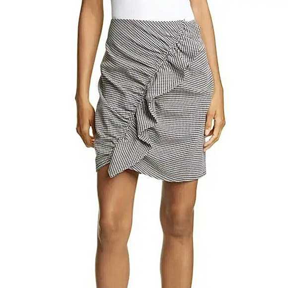 A.L.C. Dresses & Skirts - A.L.C. NWOT Women's Jupiter Houndstooth Gingham Rucked Ruffle Mini Skirt Size 8